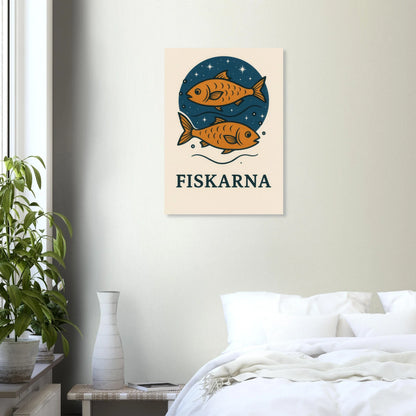 Pisces Zodiac Constellation Art Print – "Fiskarna" Mystical Fish Wall Decor in various sizes
