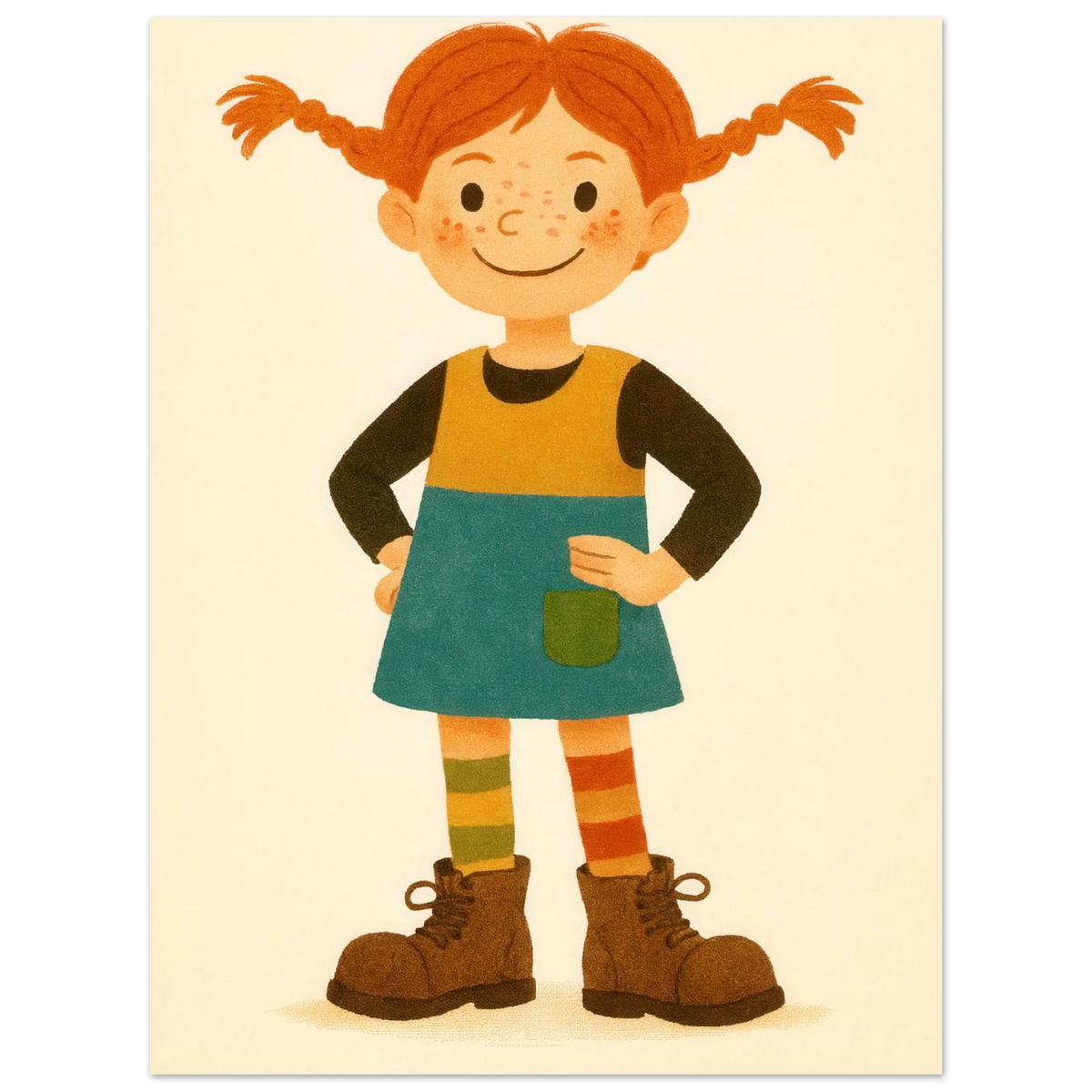 Pippi Långstrump Klassisk Poster – Livfull Konst för Barnrummet
