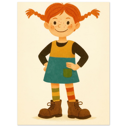 Pippi Långstrump Klassisk Poster – Livfull Konst för Barnrummet