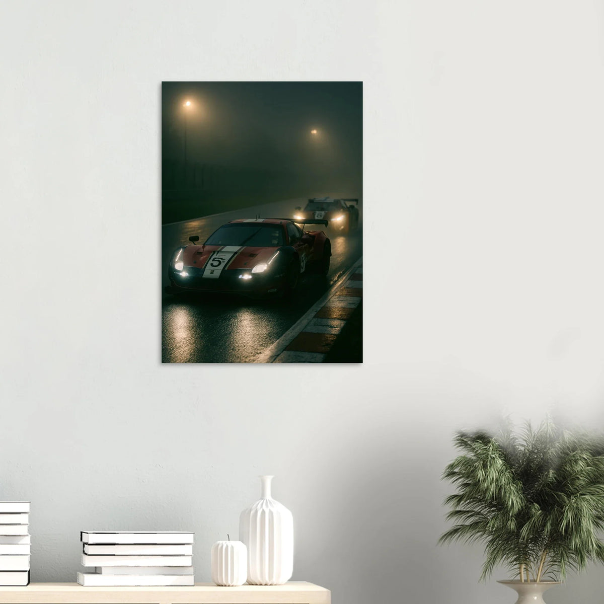 Bilar i Dimma: Dynamisk MotorSport Poster för Entusiasten