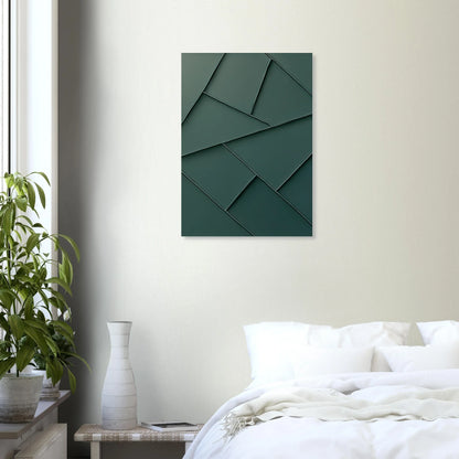 Minimalist Forest Green Geometric Art Print – Abstrakt Design for Modern Spaces