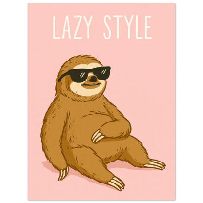 Lazy Style Sloth Poster - Chill Vibes Wall Art for Any Room