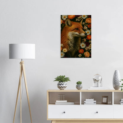 Djur: Blomsterfox – Förtrollande Rävkonsttryck i Levande Färger