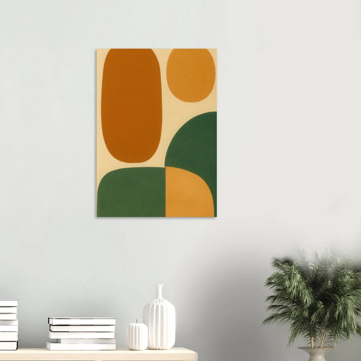 Minimalistiska Organiska Former Poster: Jordnära Abstrakt Konsttryck