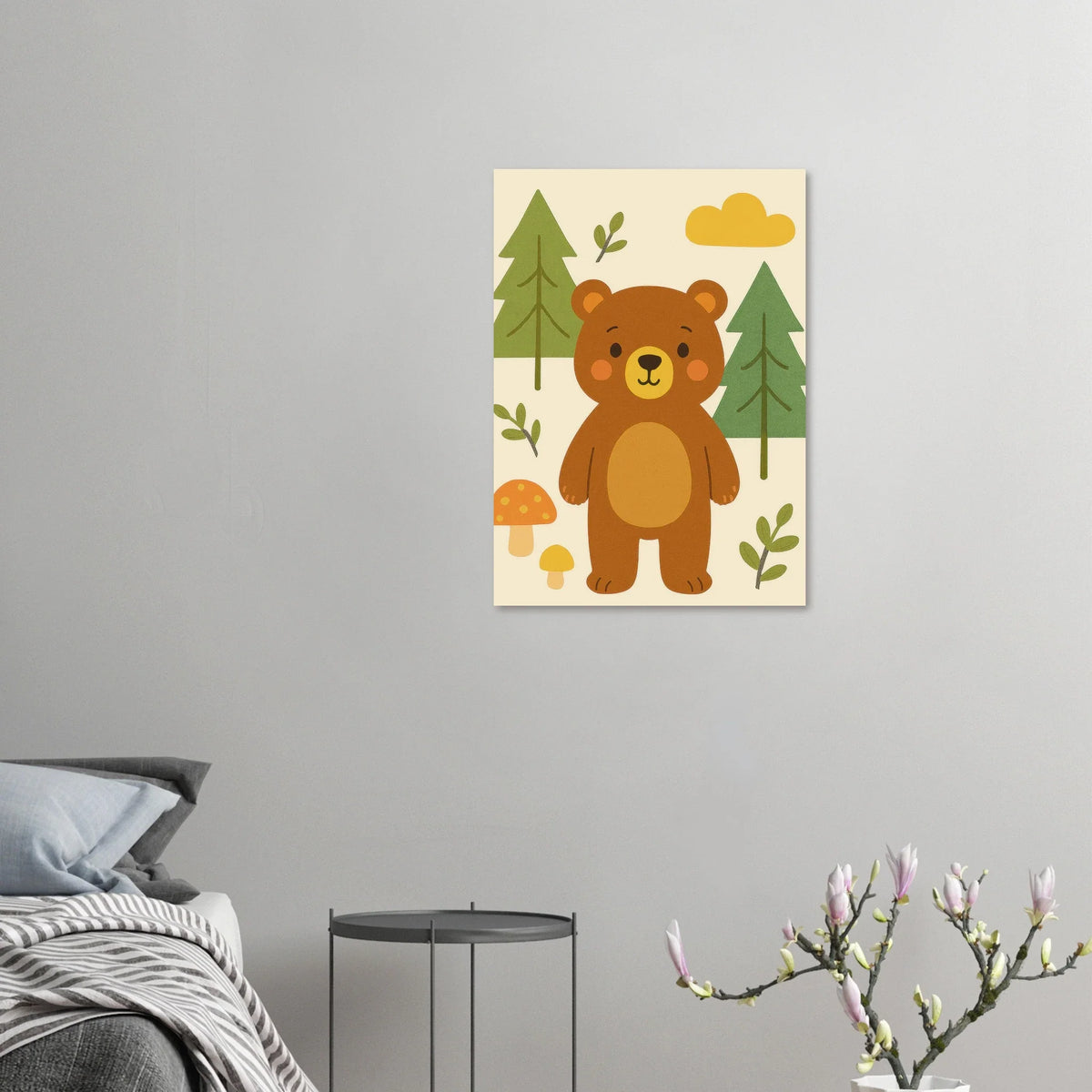 Söt Brun Björn Skogsvän Poster - Förstärkta Färger med Subtil Glans