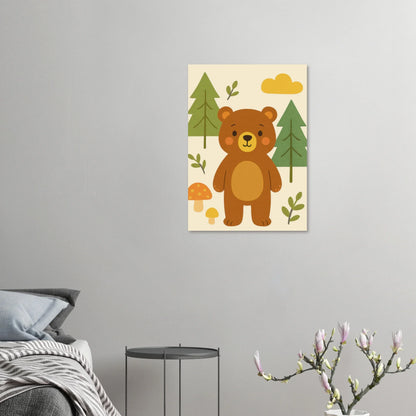 Söt Brun Björn Skogsvän Poster - Förstärkta Färger med Subtil Glans