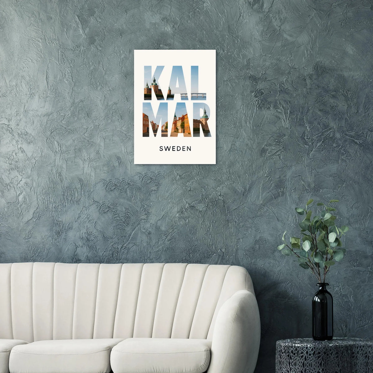 Kalmar, Sweden Cityscape Art Poster – Vibrant Swedish Architecture & Bridges