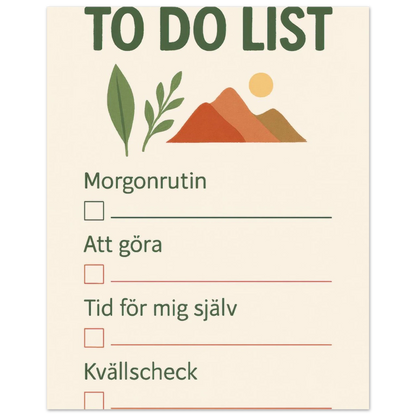Minimalistisk Att Göra-Lista Poster – Fånga Dagen med Naturinspirerad Konst