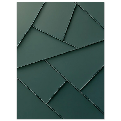 Minimalist Forest Green Geometric Art Print – Abstrakt Design for Modern Spaces