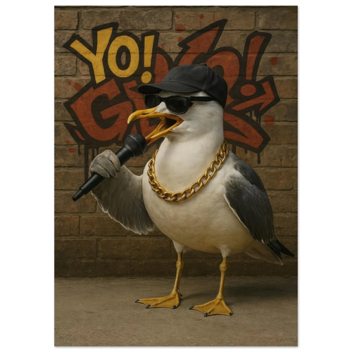 Yo! G Seagull - Hip-Hop Legend Poster Print with Graffiti Art Vibe