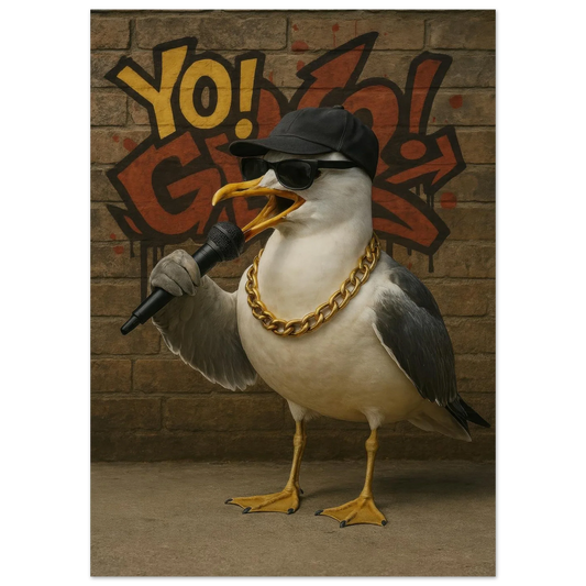 Yo! G Seagull - Hip-Hop Legend Poster Print with Graffiti Art Vibe