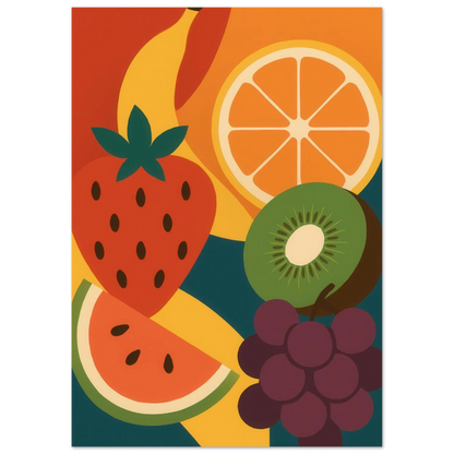 Frukter - Vibrant Abstract Fruit Art Print: Elevate Your Space with a Burst of Color & Modern Charm