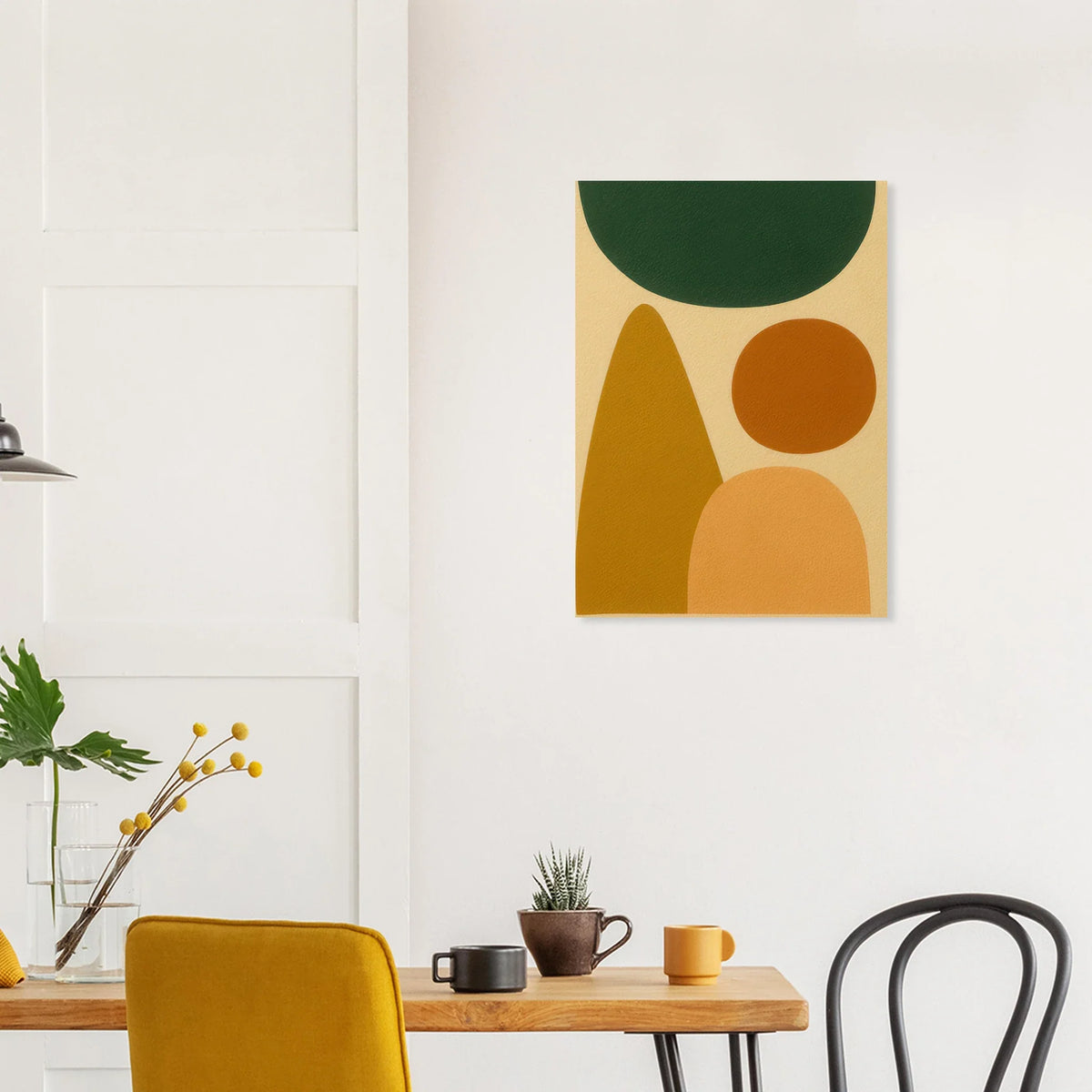 Abstrakt Minimalistisk Konsttryck: Jordnära Former i Stilren Design