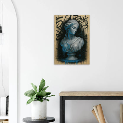 Neon Drip Graffiti Bust Poster - Modern Classic Wall Art in Various Sizes