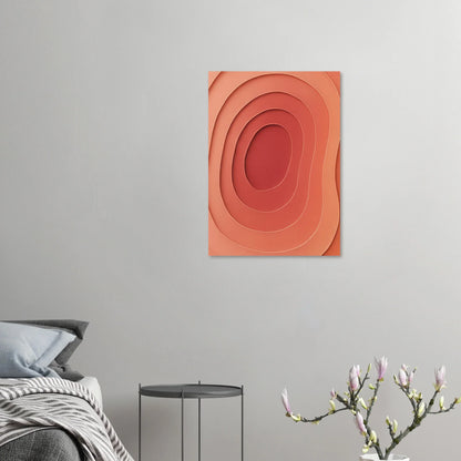Abstrakt Värme: Minimalistisk Konturkonst i Terrakotta & Persika - Premiumposter i Valfri Storlek