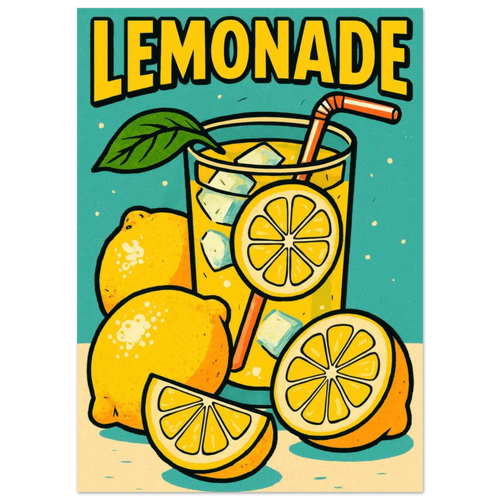 Fresh Lemon & Greenery Poster - Choose Your Perfect Size
