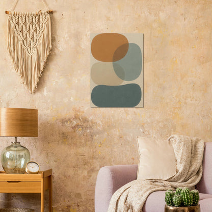Abstrakt / Minimalistisk Jordnära Formkonst — Premium Halvblank Poster i Flera Storlekar