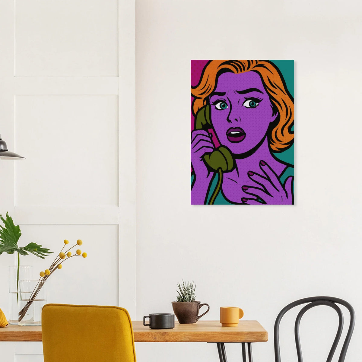 Pop Art Poster: Retro Glamour Wall Art in Vibrant Hues, Available in Various Sizes