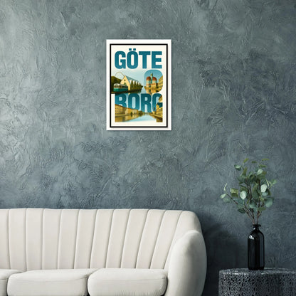 Göteborg Cityscape Art Print – Vibrant Swedish City Poster with Iconic Landmarks in various sizes
