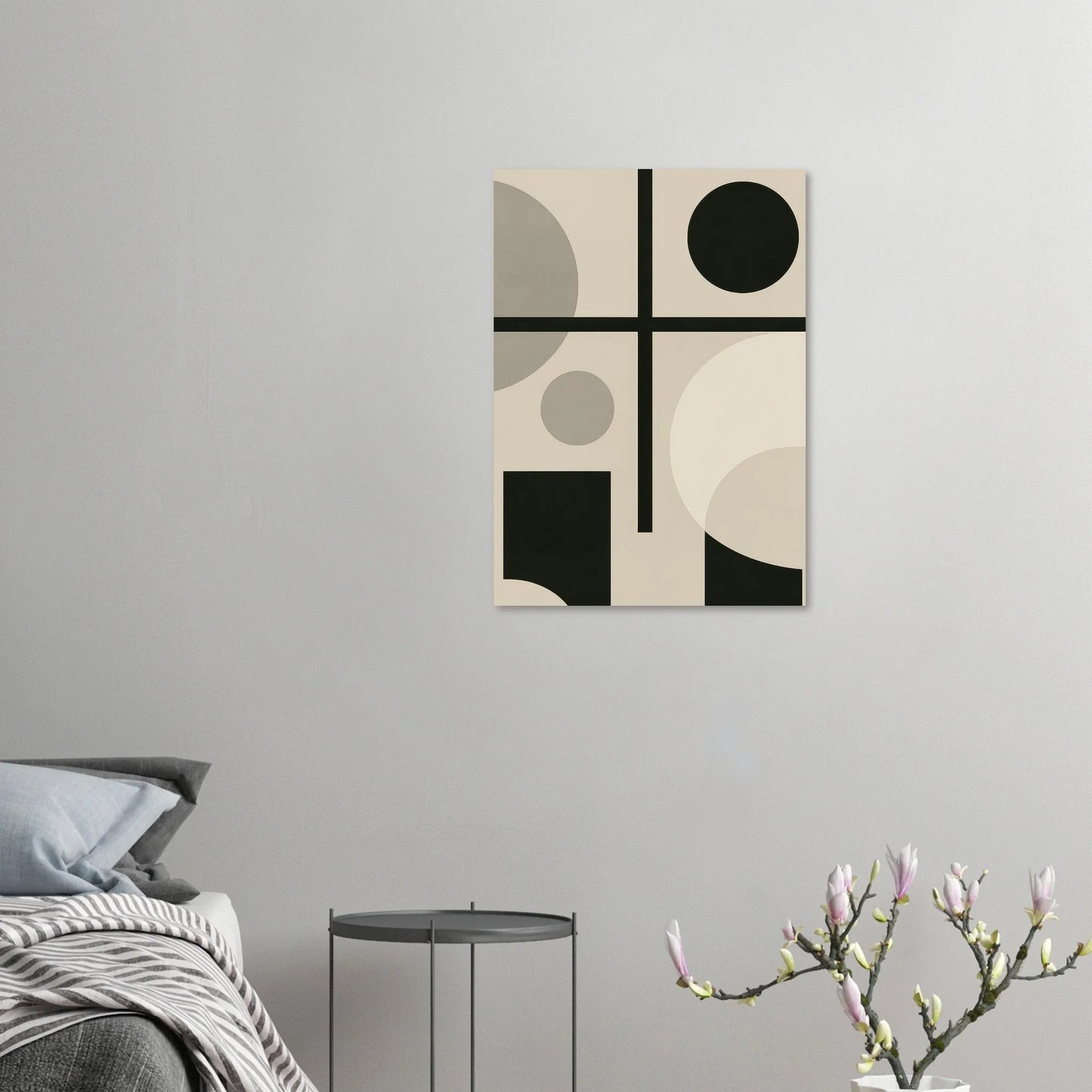 Minimalist Geometric Abstract Poster – Neutral Tones & Clean Lines for Modern Decor