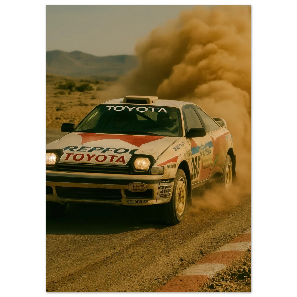 Bilar: Rallycross Retro - Dynamisk Väggkonst i Olika Storlekar