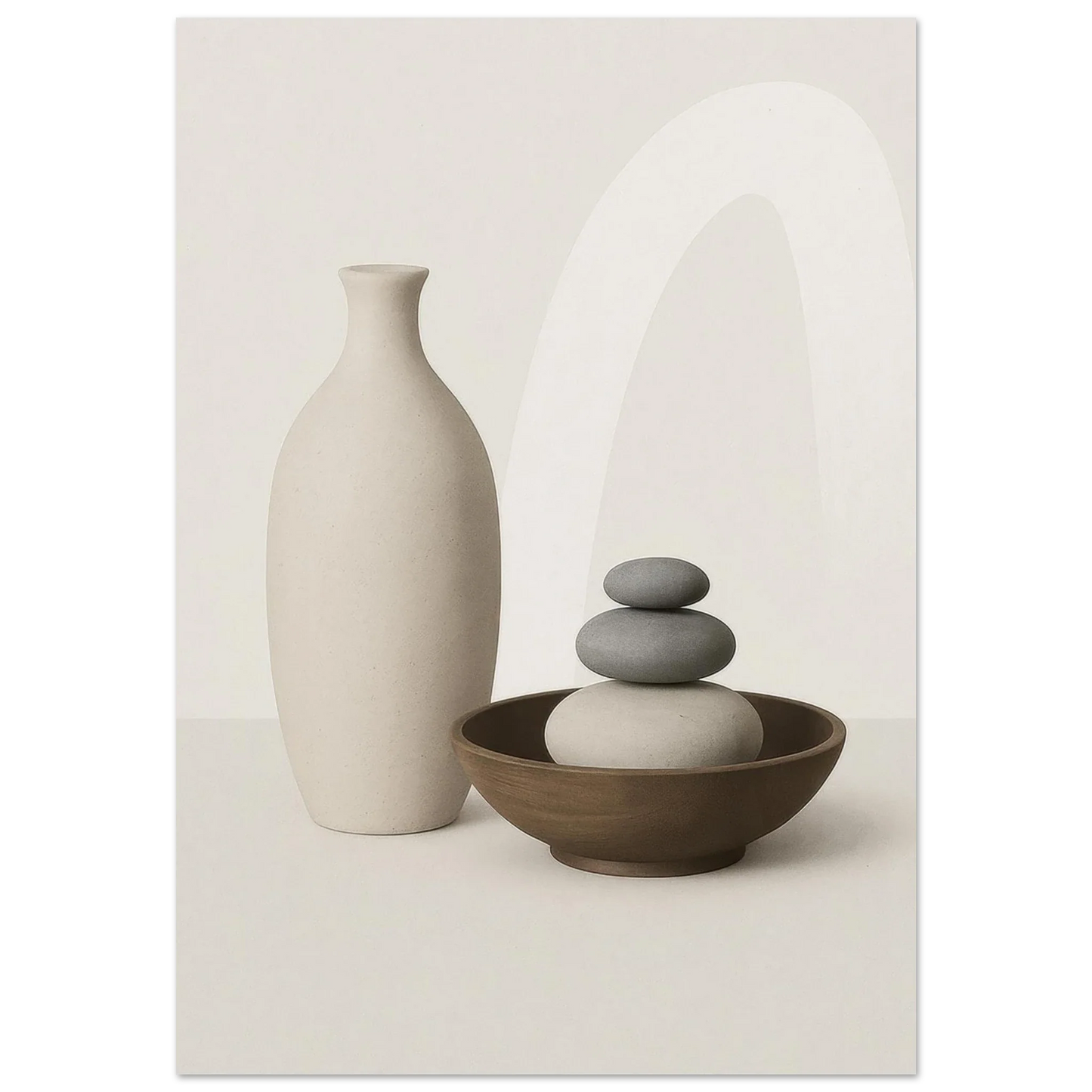 Zen Balance & Serenity Poster - Minimalist Nordic Decor in Calming Neutral Tones
