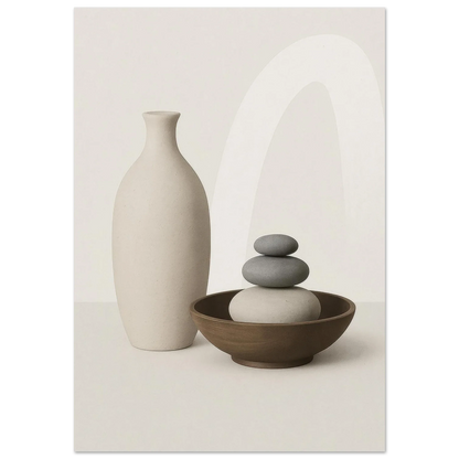 Zen Balance & Serenity Poster - Minimalist Nordic Decor in Calming Neutral Tones