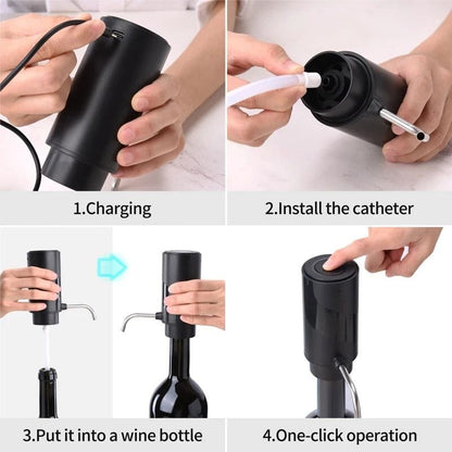 Elektrisk Vinluftare & Dispenser – Automatisk Dekanter för Perfekt Vinupplevelse