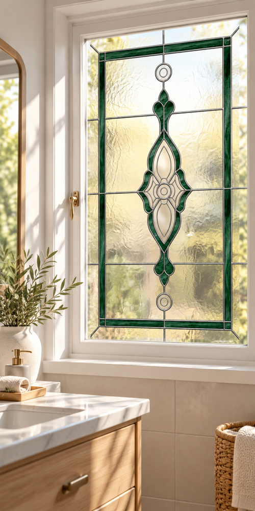 Fönsterfilm blyinfattat glas i elegant motiv