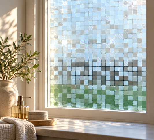 Fönsterfilm med 3D-mosaik