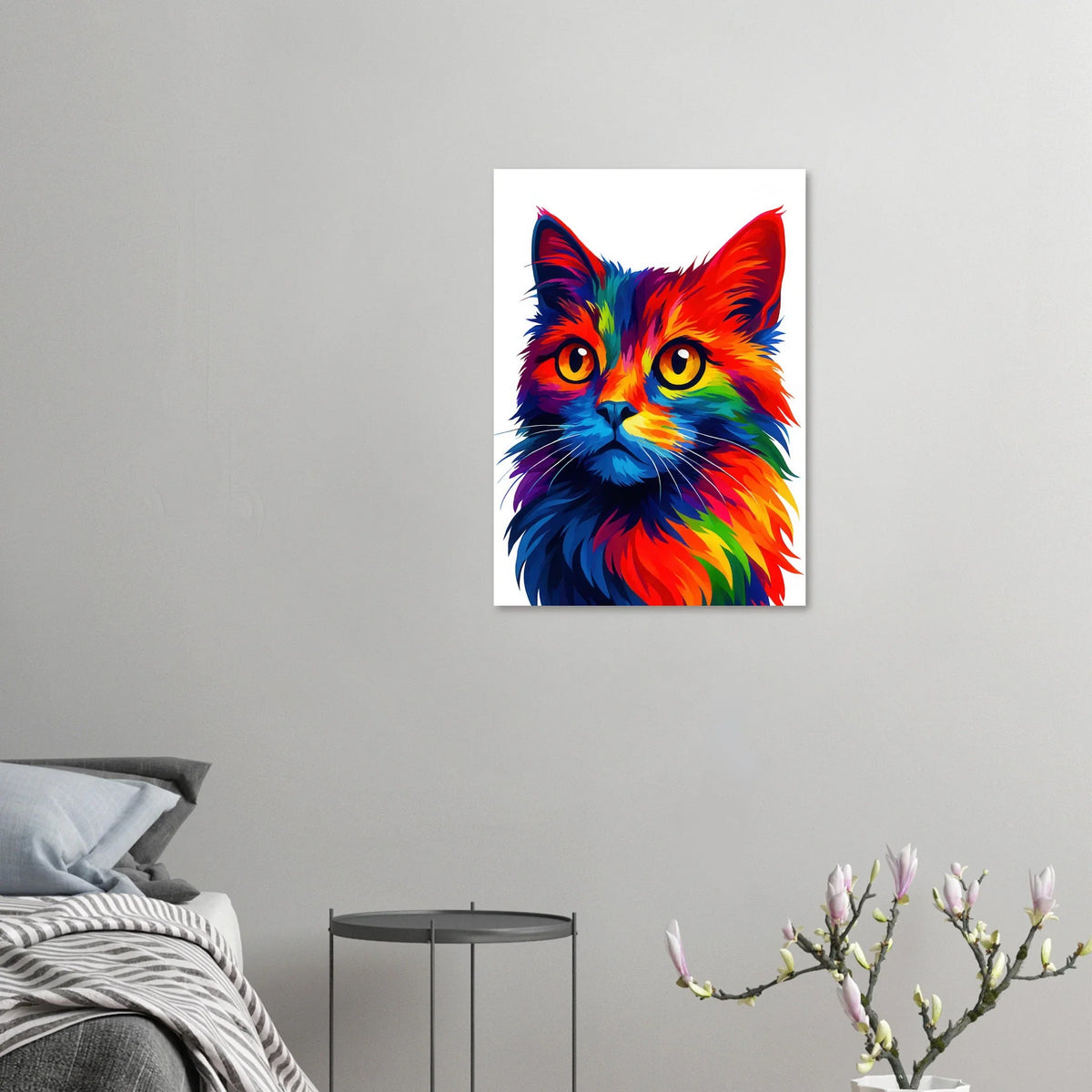 Färgexplosion Katt Konsttryck - Djur | Levande Pop Art Inspiration för Ditt Hem