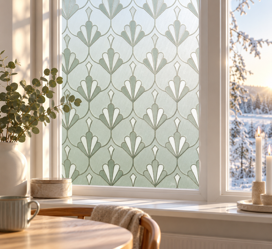Fönsterfilm med elegant bladmönster
