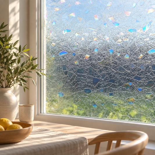 Fönsterfilm med frostad spräcklig design