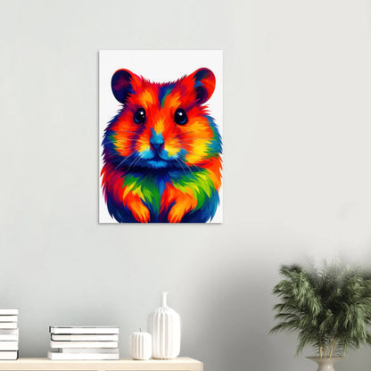 Djur: Vibrant Pop Art Hamster Poster - Colorful & Expressive Wall Art in Various Sizes