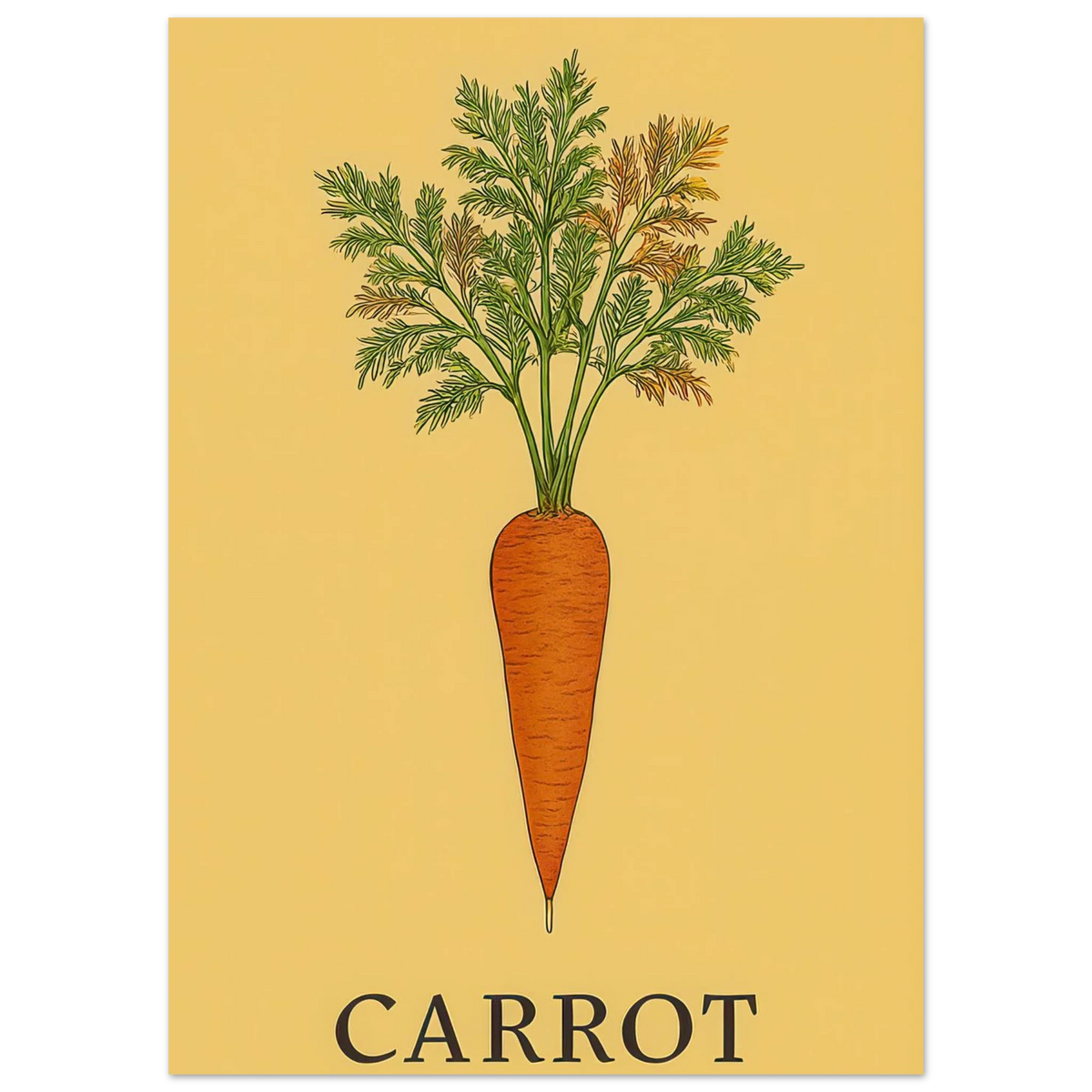 Frukter Carrot Botanical Art Print – Classic Swedish Inspired Kitchen & Dining Decor