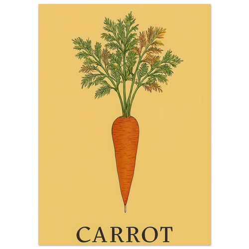 Frukter Carrot Botanical Art Print – Classic Swedish Inspired Kitchen & Dining Decor