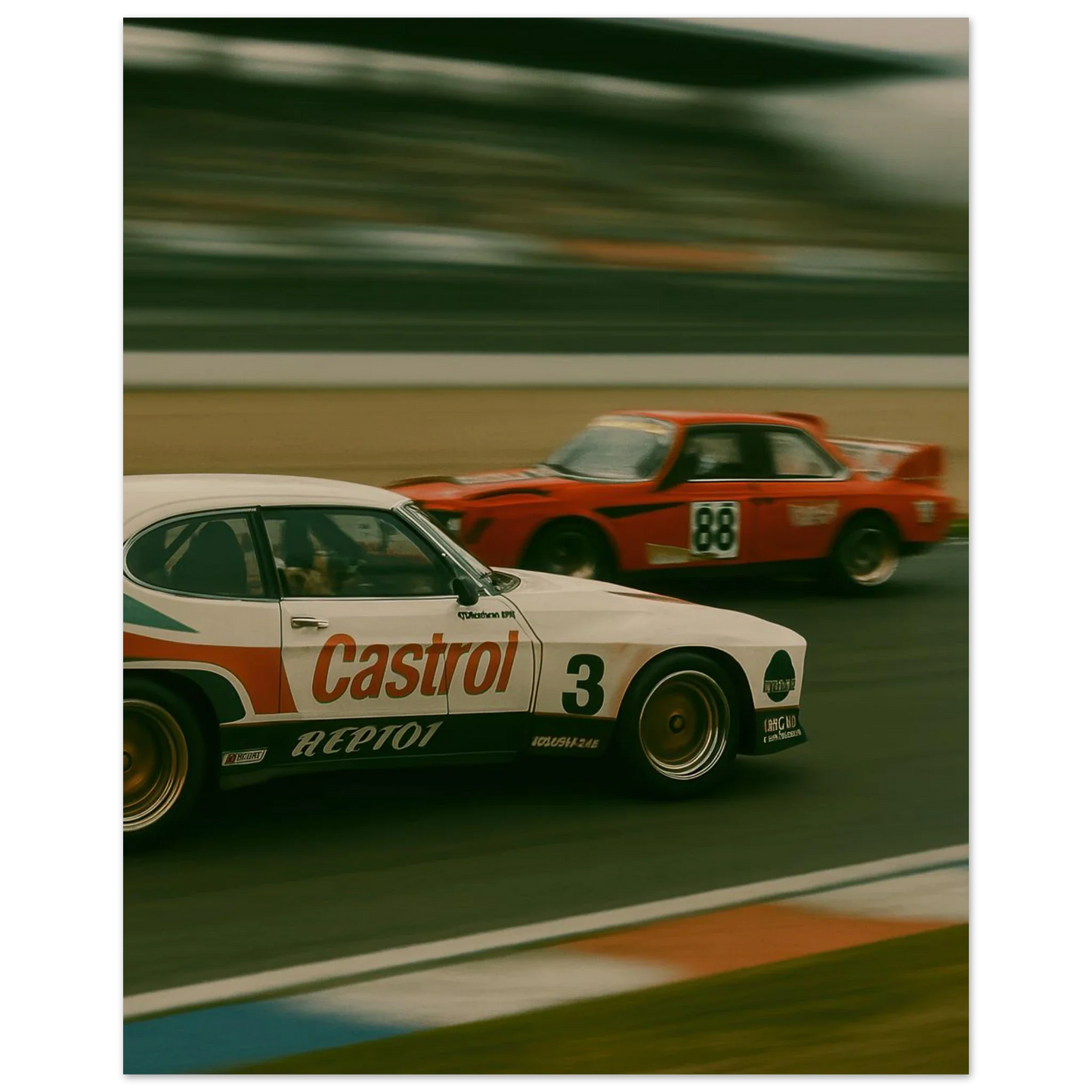Bilar: Classic Race Car Art Print – Adrenaline-Fueled Elegance for Your Wall