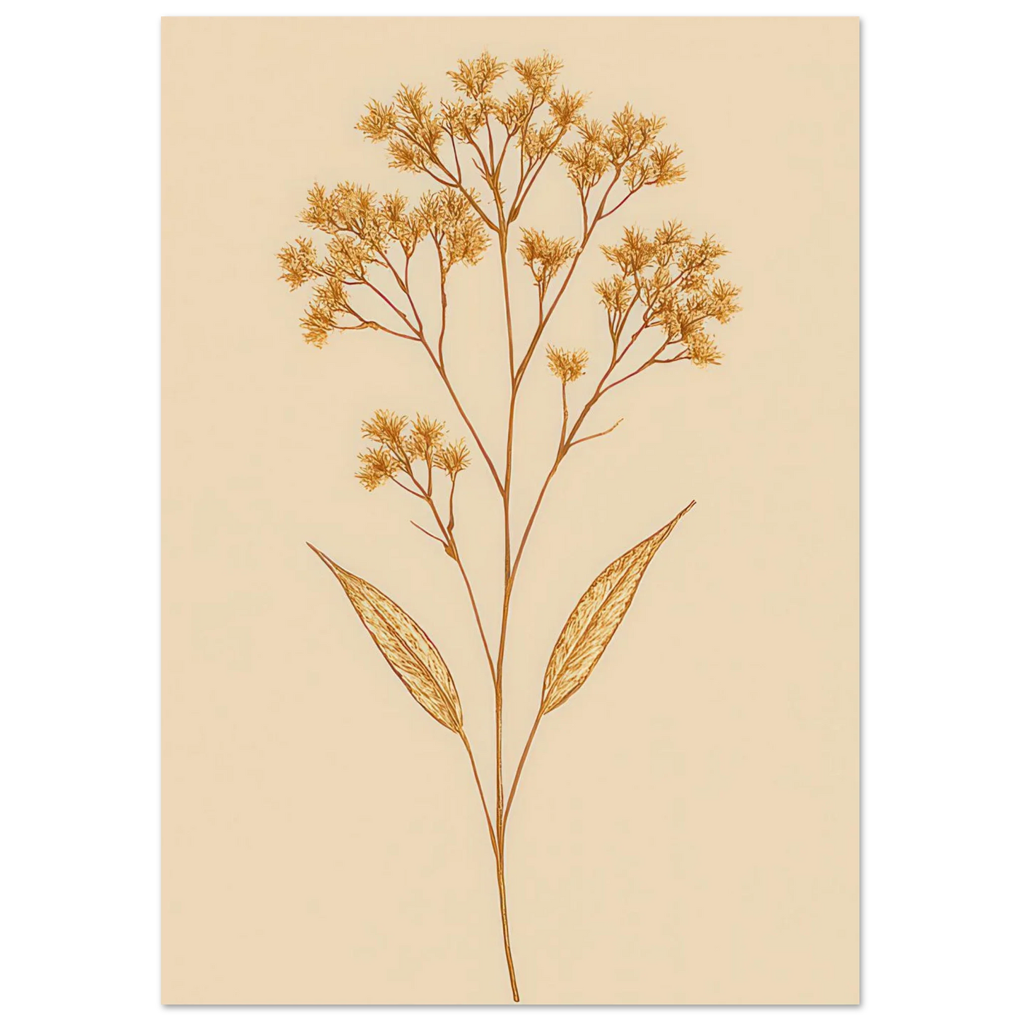 Frukter – Golden Botanical Print on Premium Semi-Gloss Poster