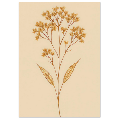 Frukter – Golden Botanical Print on Premium Semi-Gloss Poster