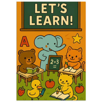 Lekfull Skolstart: 'Let's Learn!' Konsttryck för Barnrummet