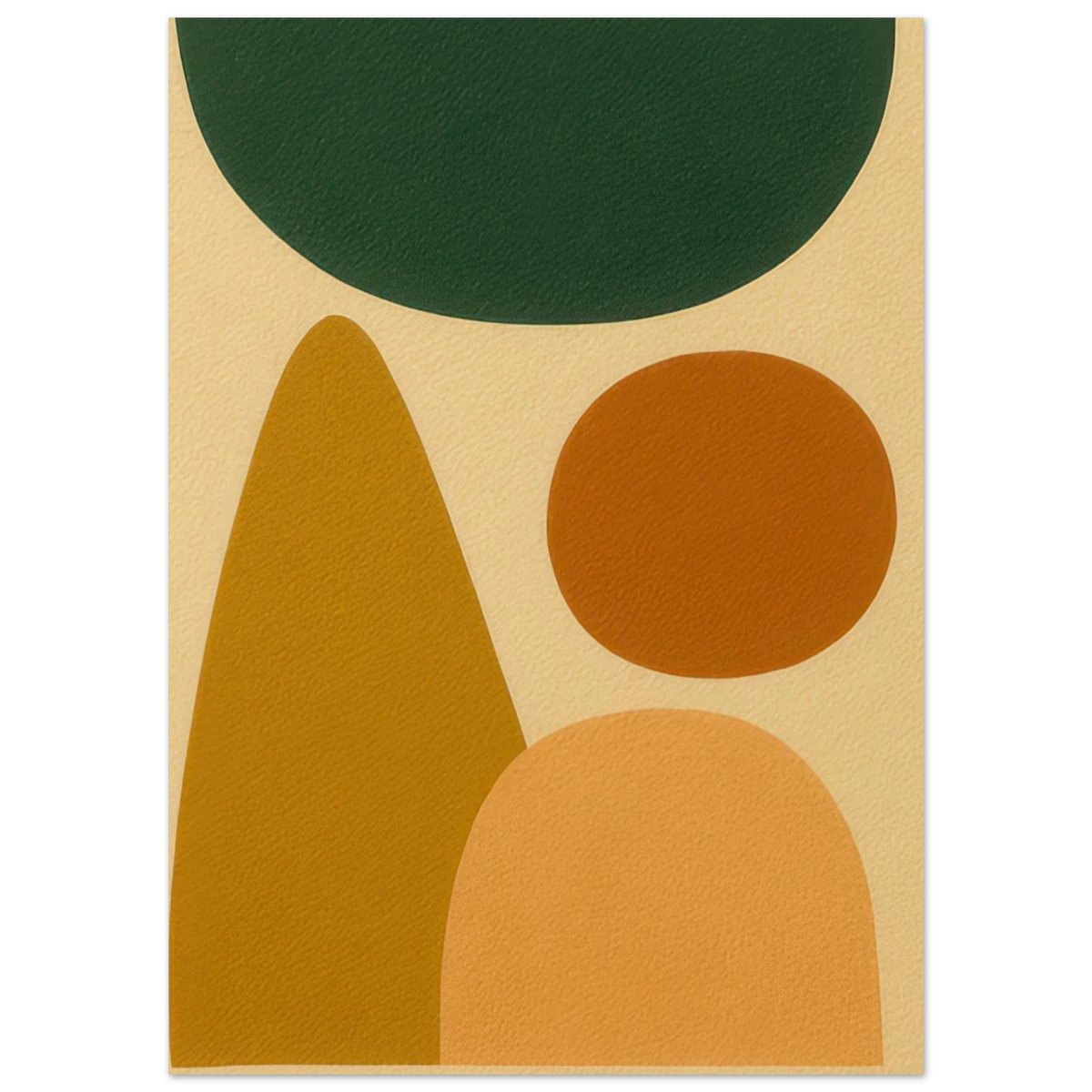 Abstrakt Minimalistisk Konsttryck: Jordnära Former i Stilren Design