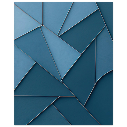 Minimalist Blue Geometric Abstract Art Print – Modern Wall Decor in Various Sizes