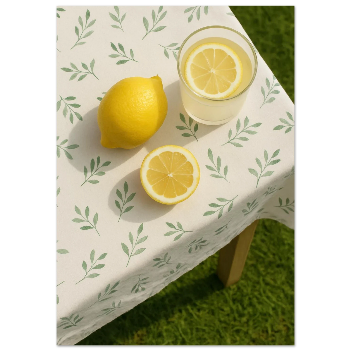 Fresh Lemon & Greenery Pattern Poster - Choose Your Perfect Size