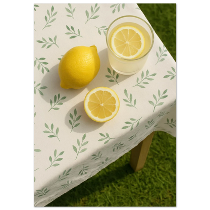 Fresh Lemon & Greenery Pattern Poster - Choose Your Perfect Size