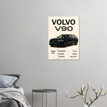 Volvo V90 2024 Art Print: Elegant Swedish Design for Your Space
