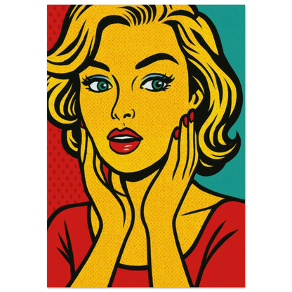 Pop Art Poster: Retro Glamour Wall Art in Vibrant Hues, Available in Various Sizes