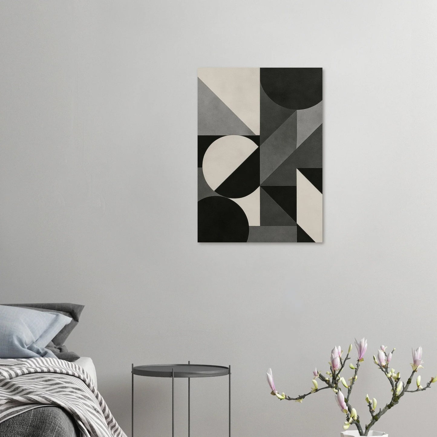 Abstract Geometric Poster: Modern Art in Monochrome Tones, Available in 29 Sizes
