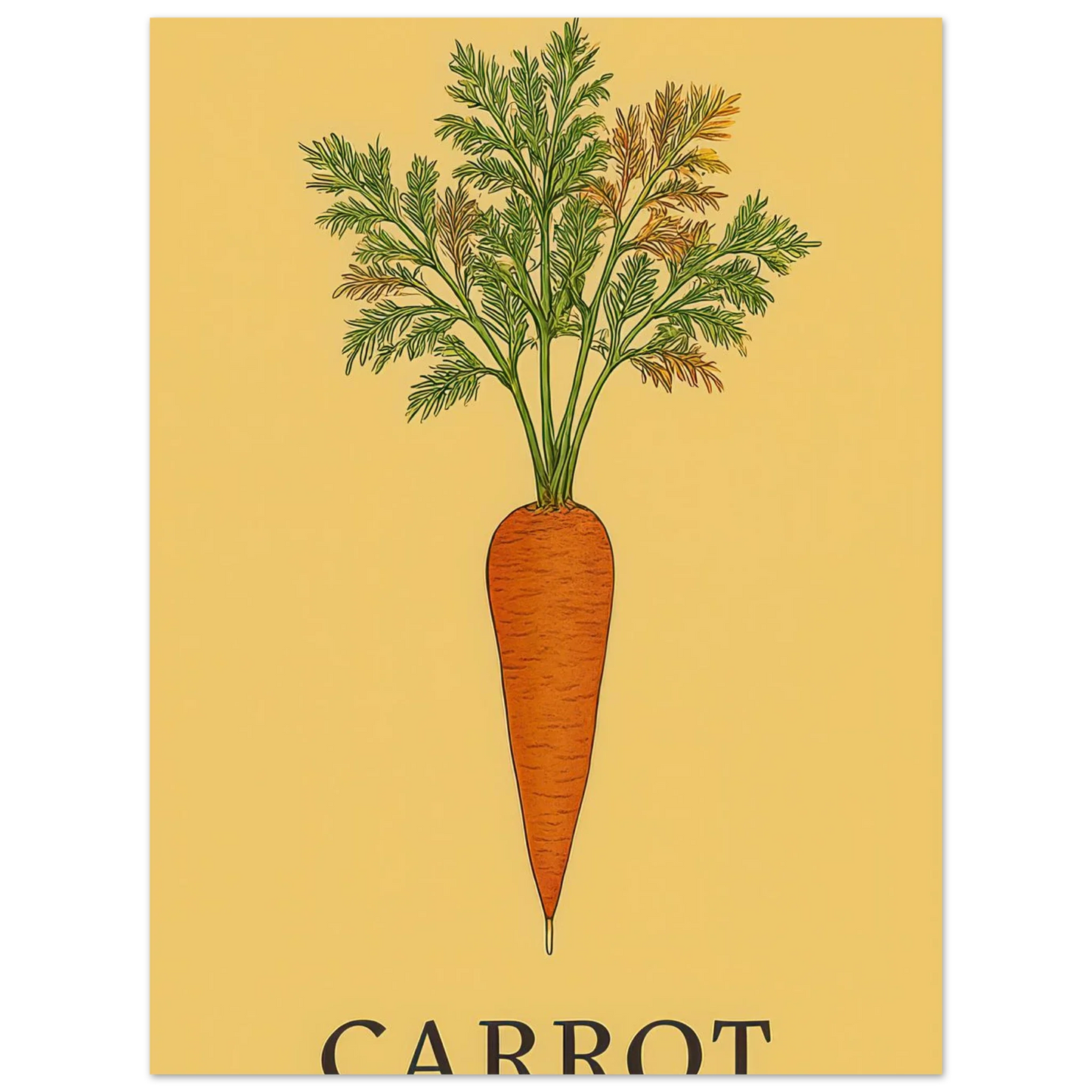 Frukter Carrot Botanical Art Print – Classic Swedish Inspired Kitchen & Dining Decor