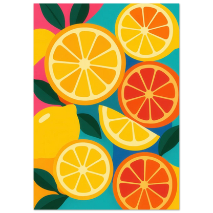 Frukter: Vibrant Citrus Pop Art Print for a Zesty Home Refresh