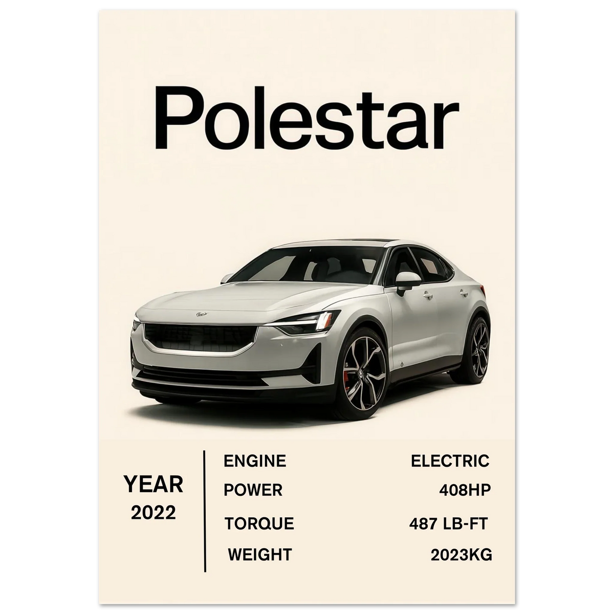 Polestar Performance Konsttryck – Modern Elbilsaffisch i Flera Storlekar